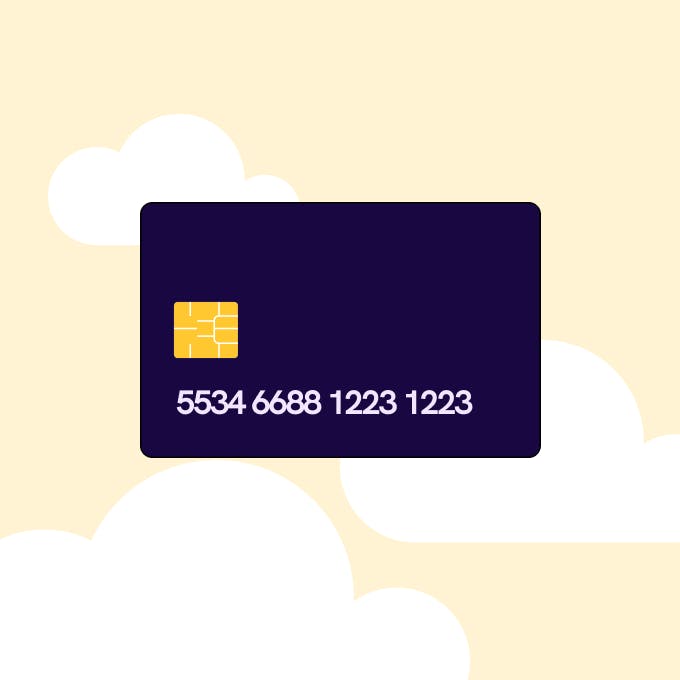 An illustration of a virtual credit card