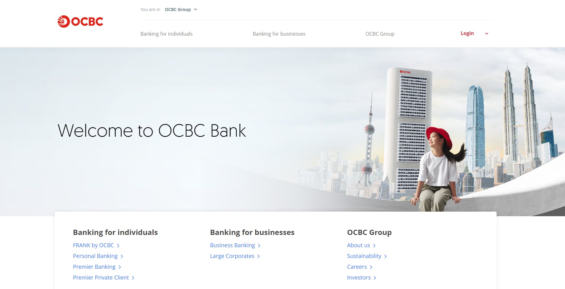 OCBC website homepage