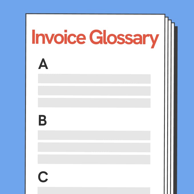 A glossary and list of definitions for invoice related terms
