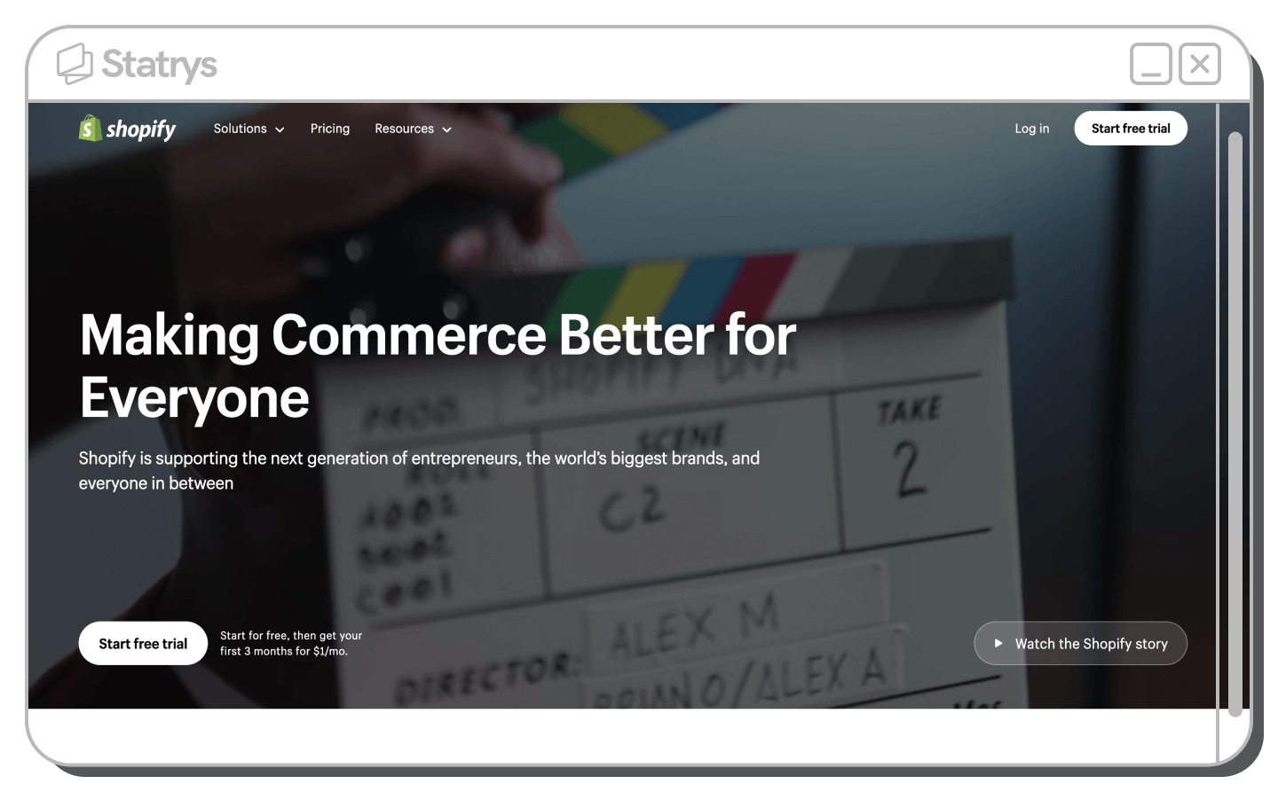 Screenshot of Shopify