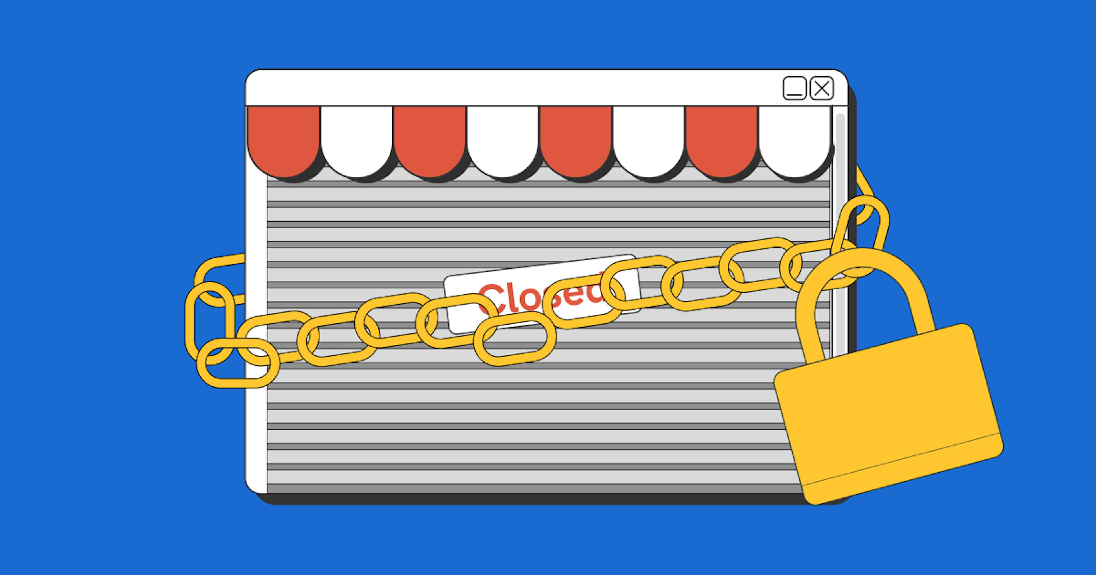 an illustration of a closed storefront