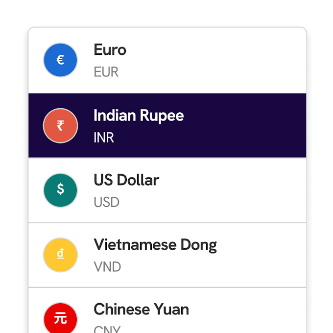 Currencies available on the Statrys business account.