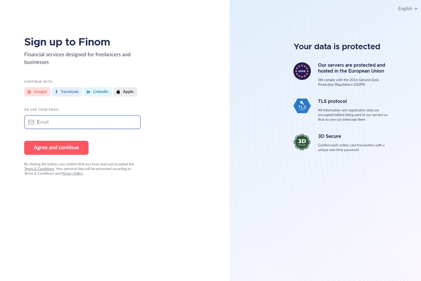 Finom Sign Up for an account 
