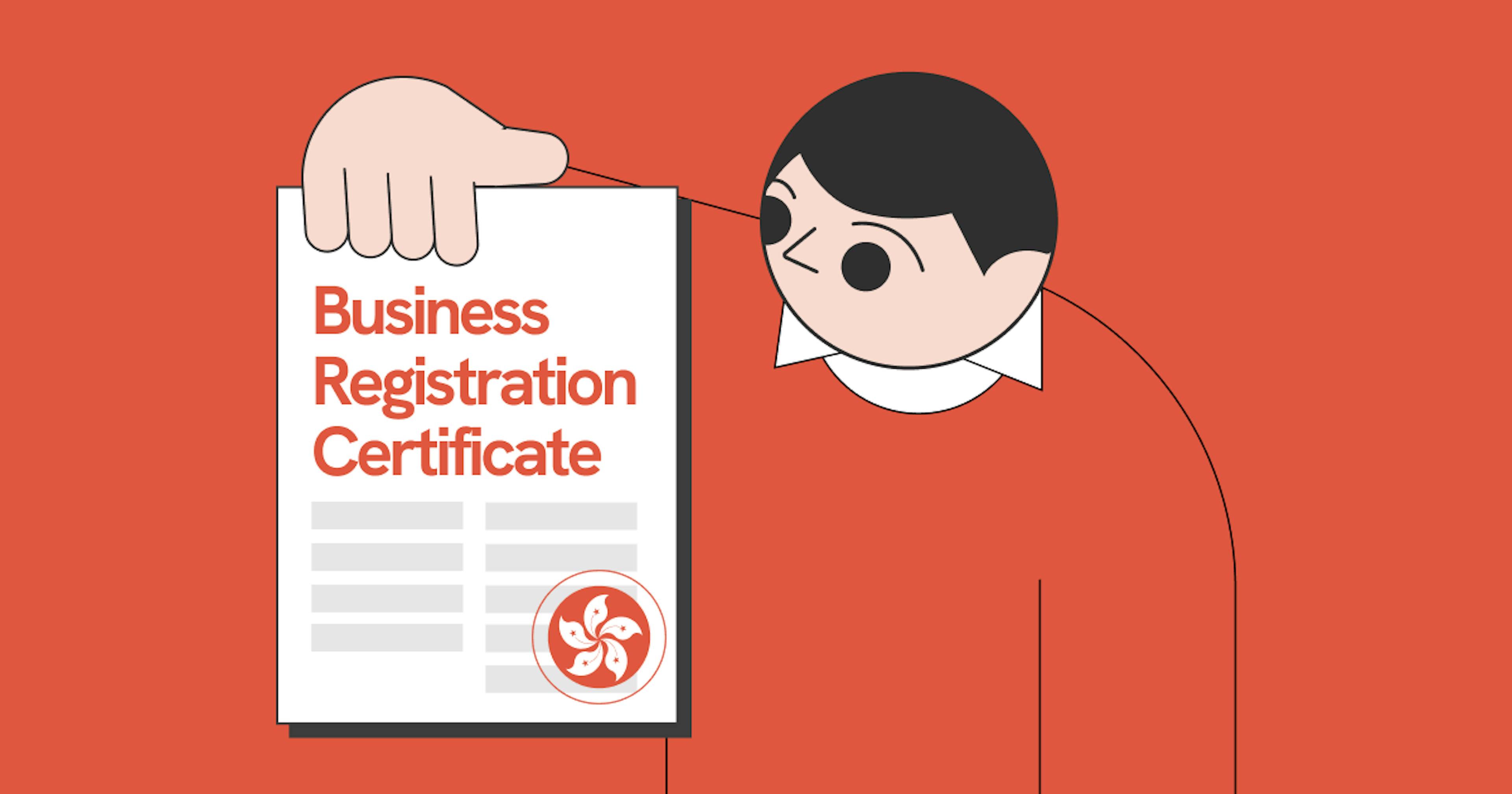 an illustration of Statrys mascot holding a business registration certificate