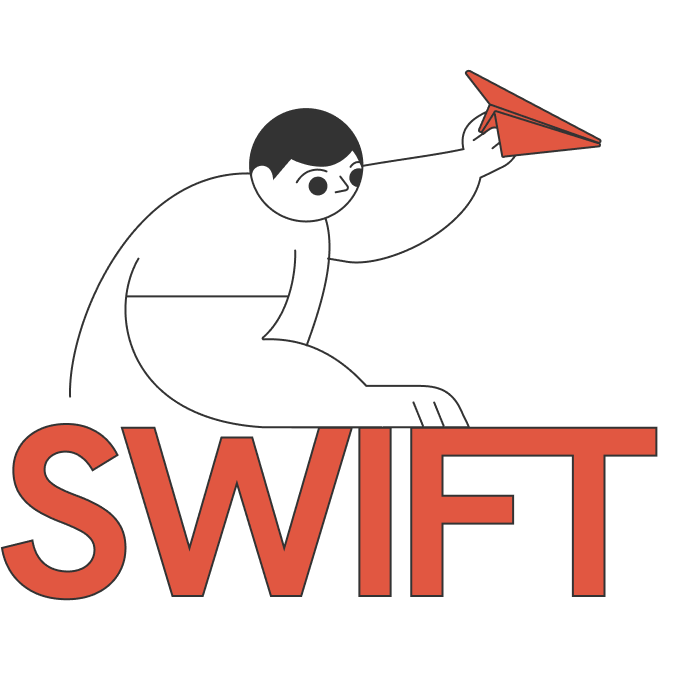 illustration of statrys mascot with SWIFT