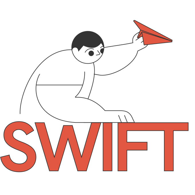 illustration of statrys mascot with SWIFT
