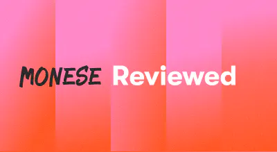 A background with a text titled "Monese Reviewed"