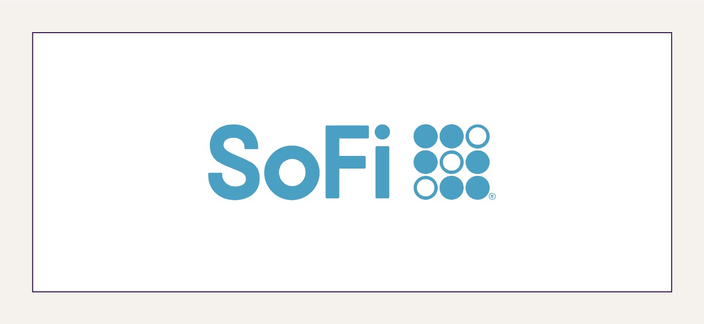 SoFi logo on a white background.