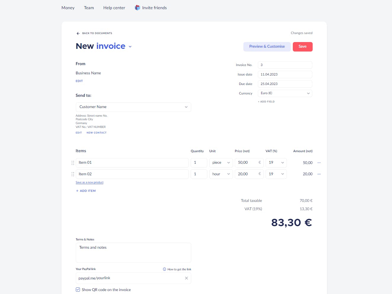 Finom invoicing