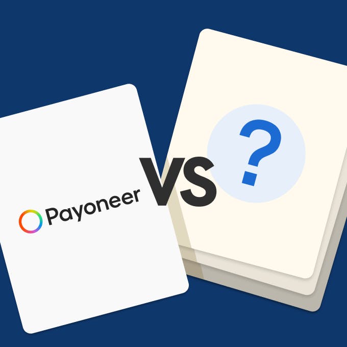 Cards comparing Payoneer with its alternatives