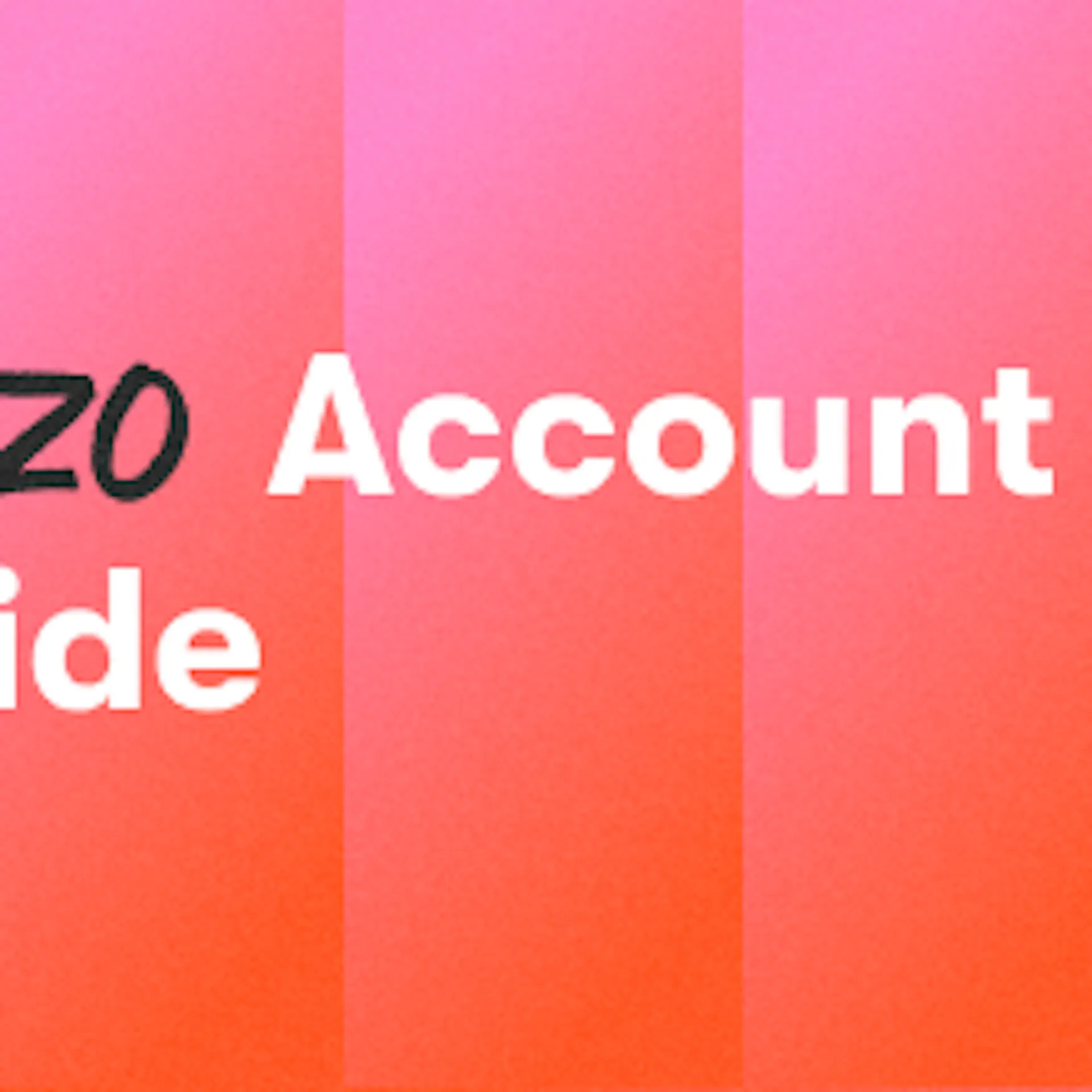 A background with a text titled "Monzo Account Guide"