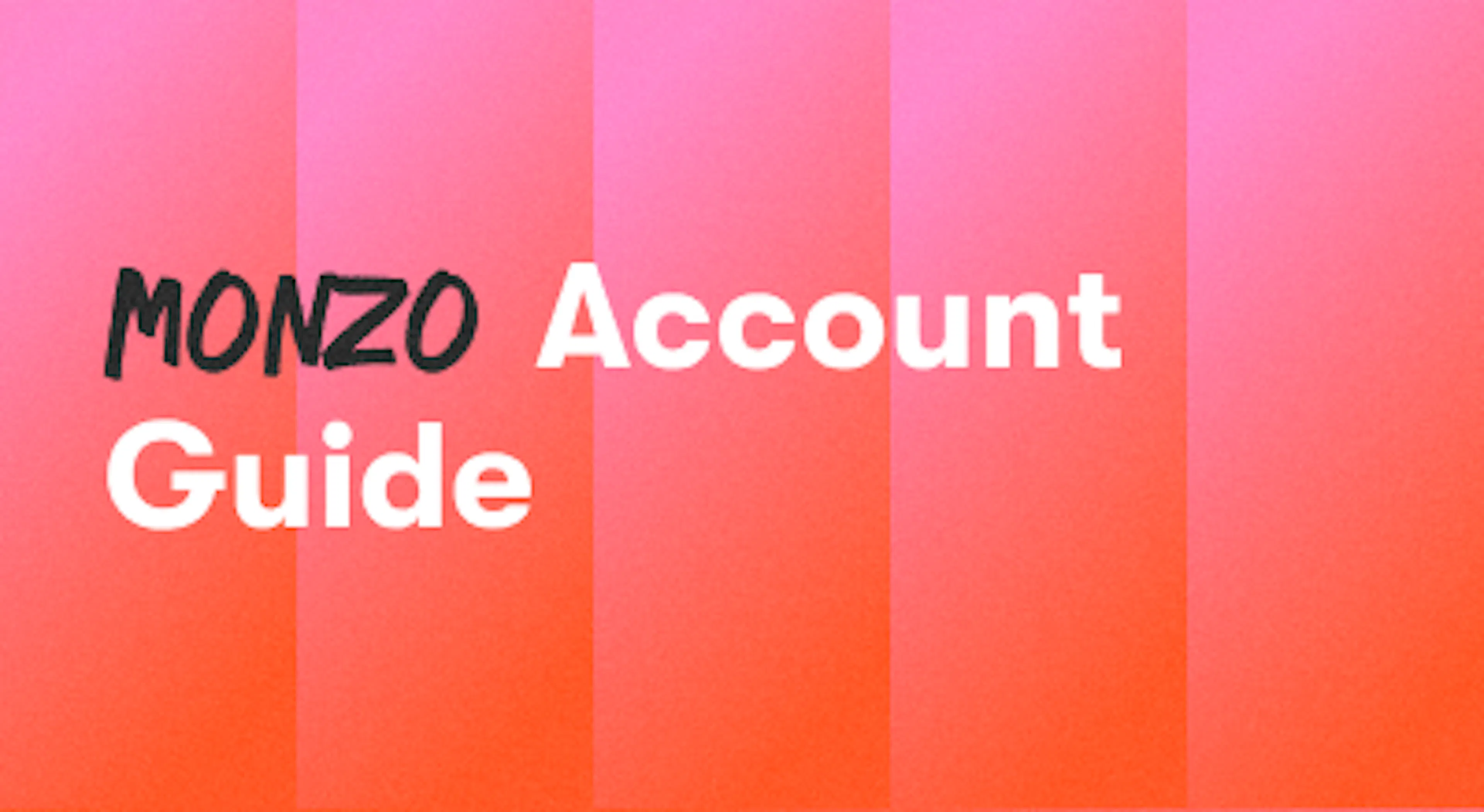 A background with a text titled "Monzo Account Guide"