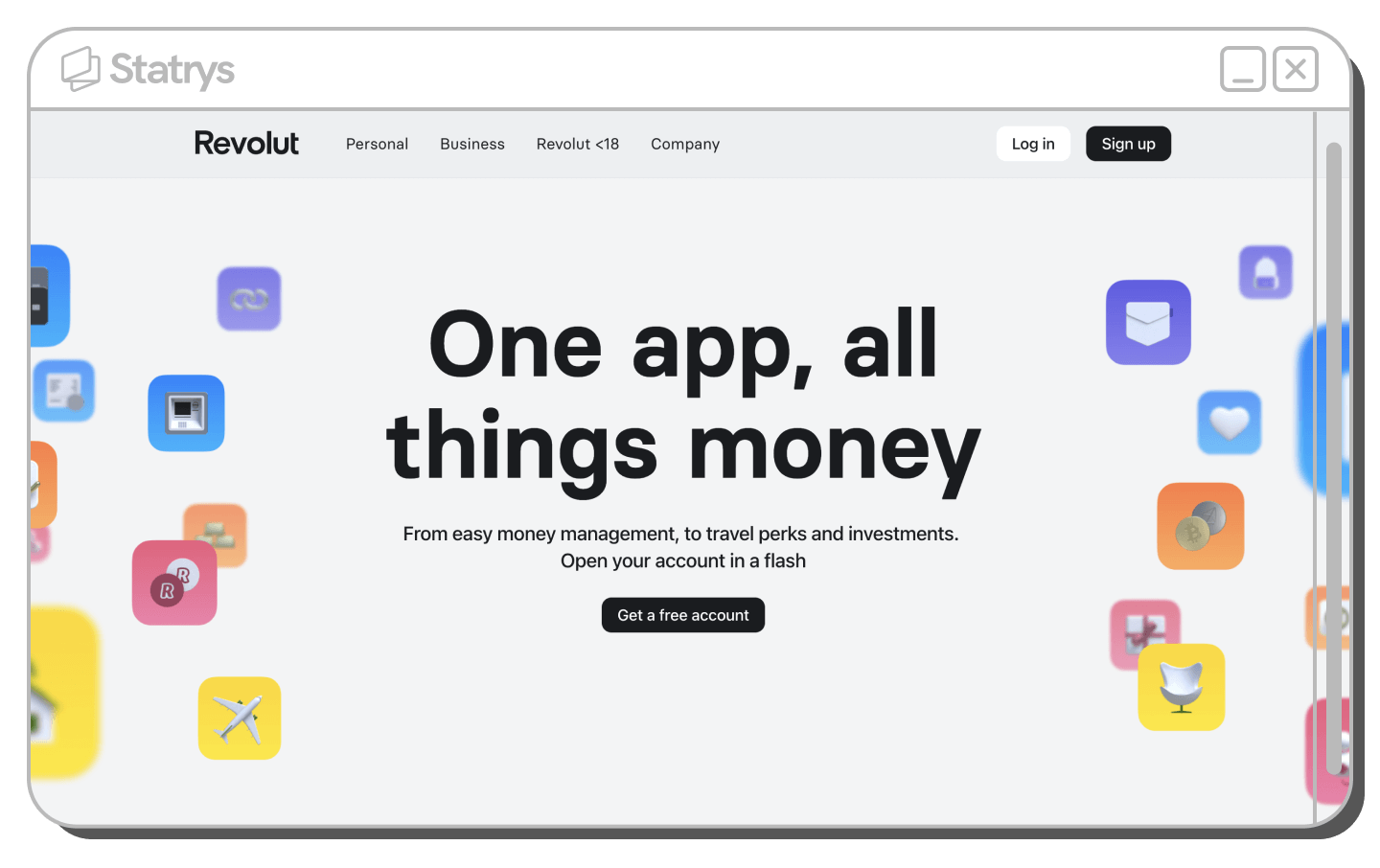 A screenshot of Revolut's website