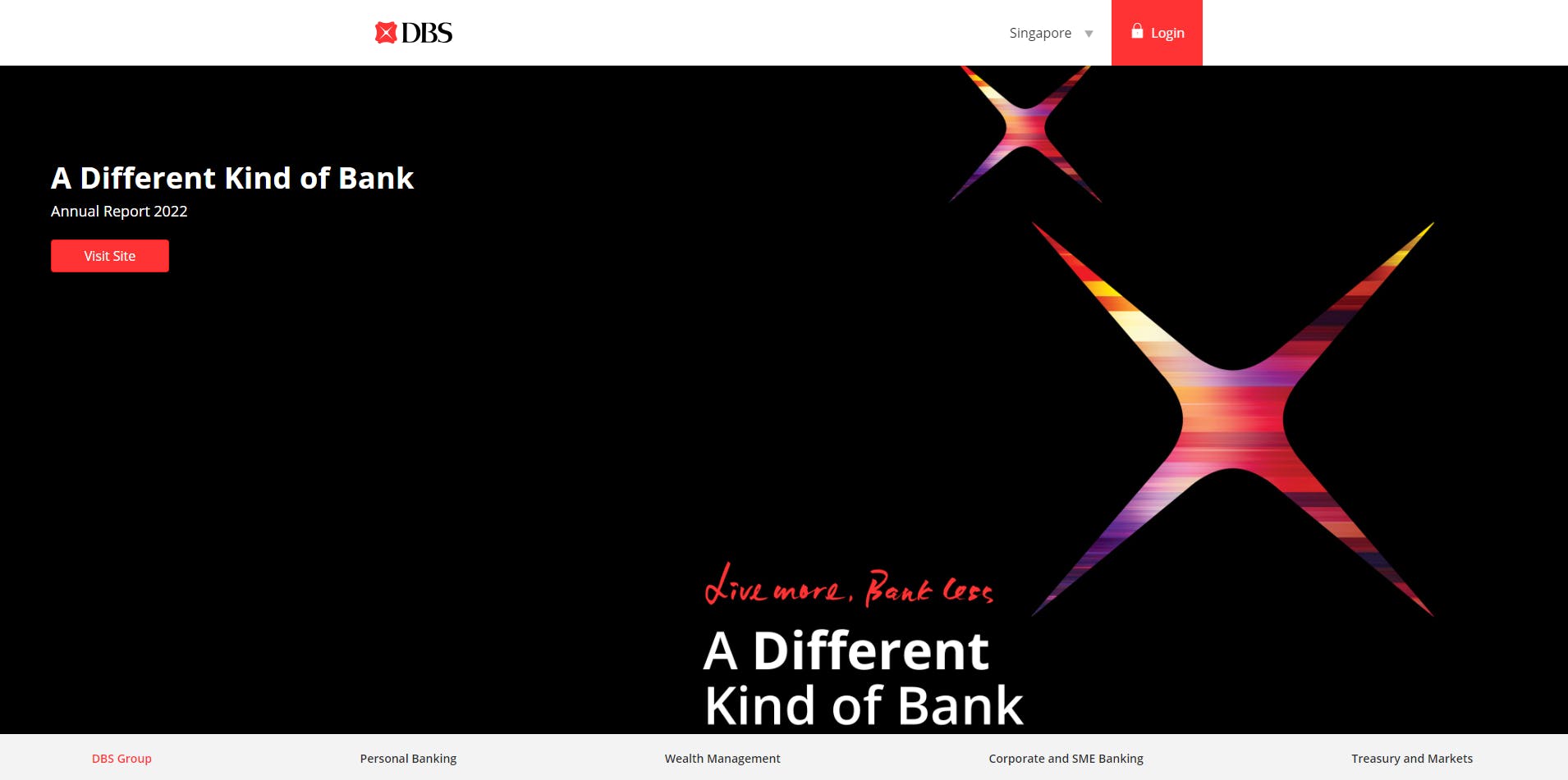 a screenshot of DBS's homepage