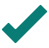 Green check mark indicating pros