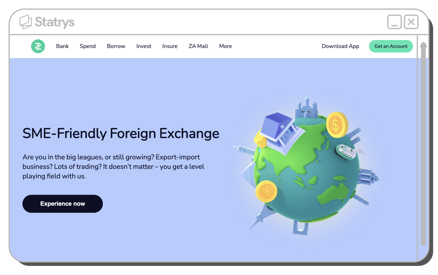Screenshot of ZA bank's website