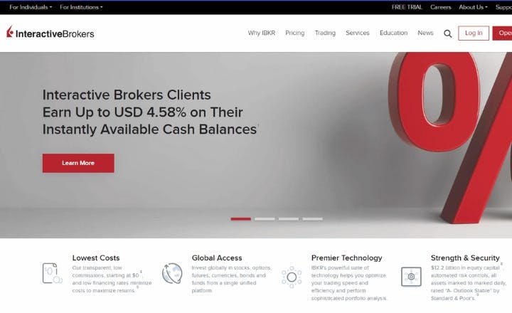 Interactive Brokers Website - Home Page.