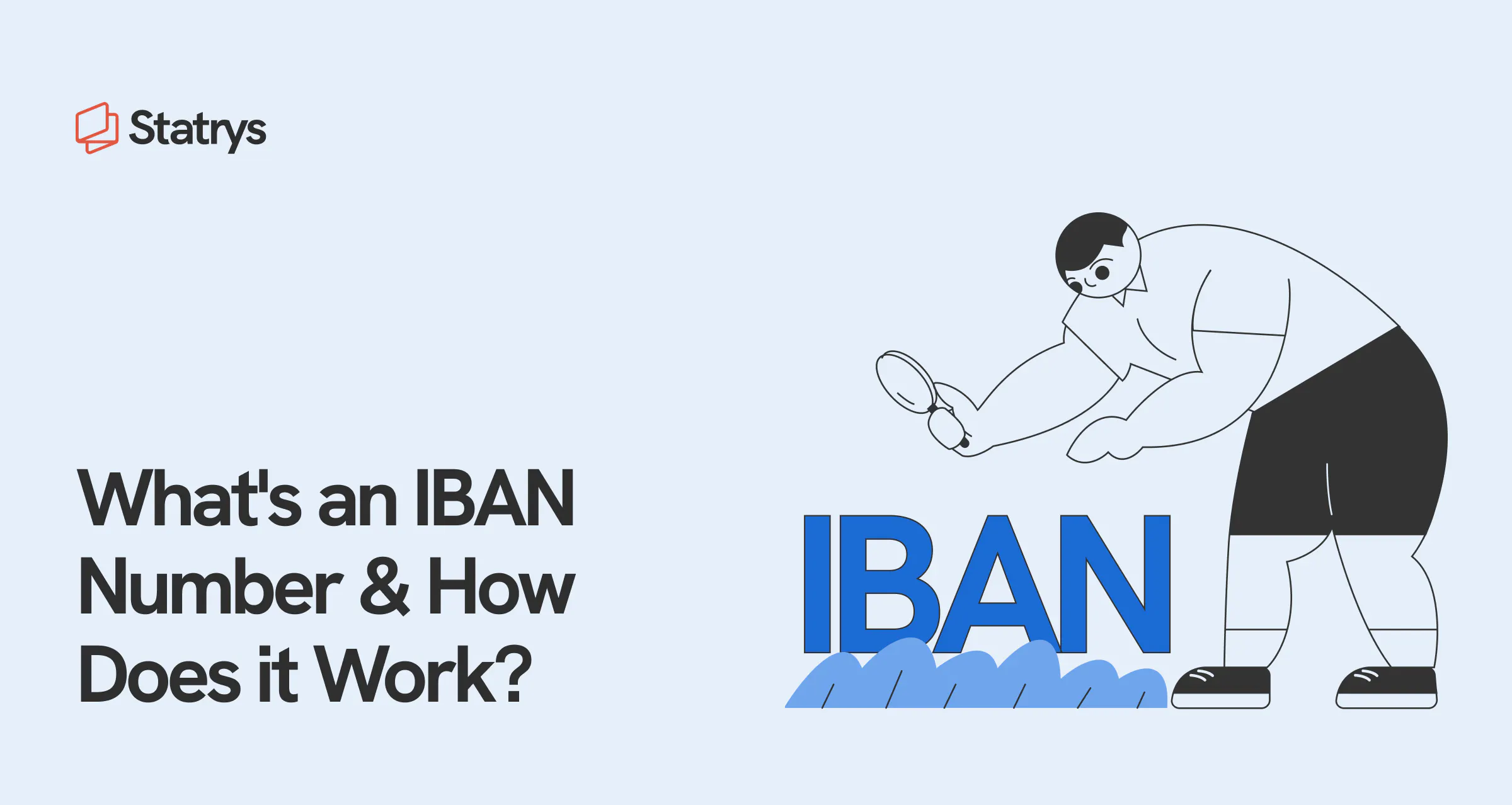 An illustration of statry's mascot looking for his IBAN number