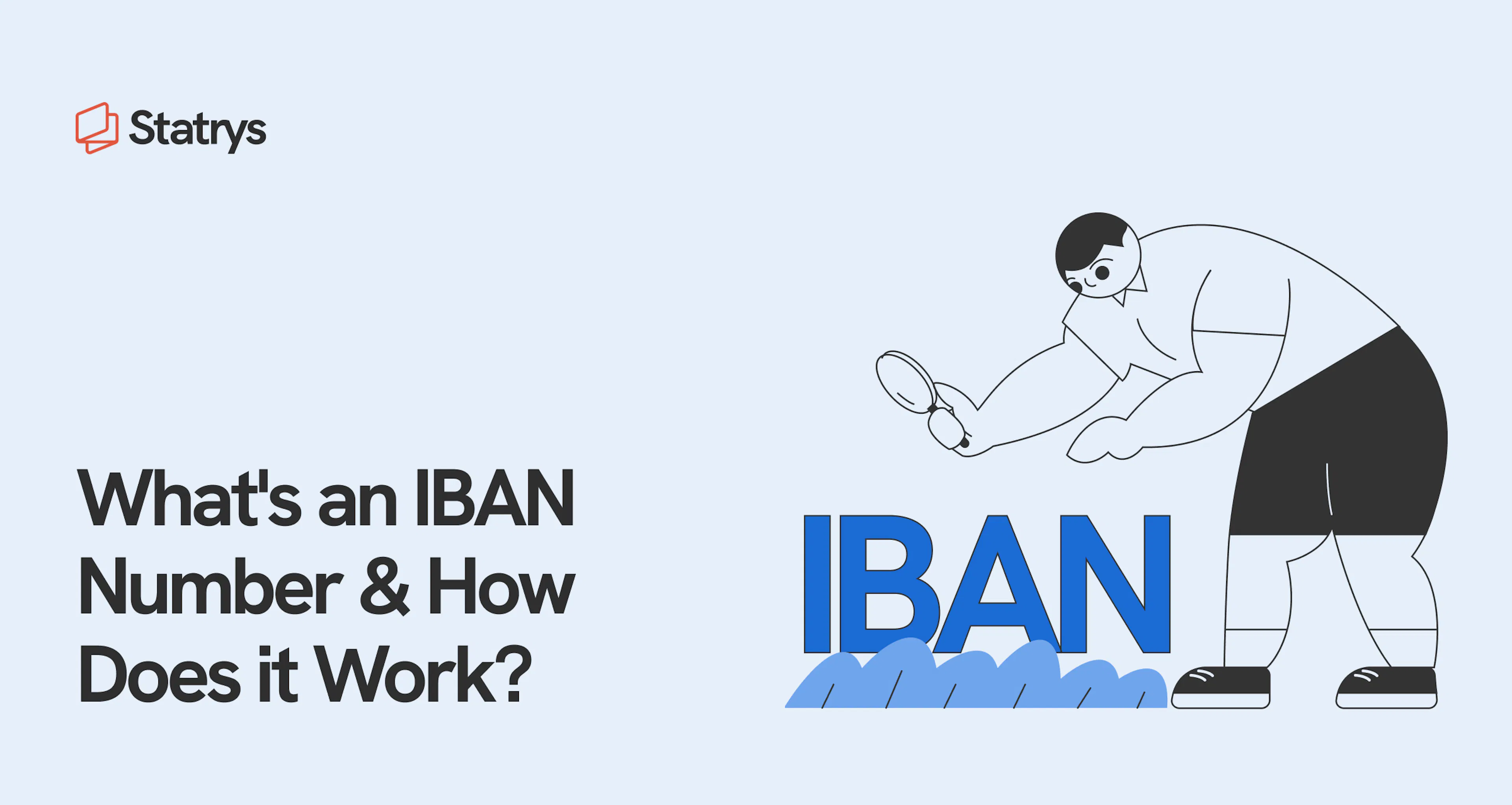 An illustration of statry's mascot looking for his IBAN number