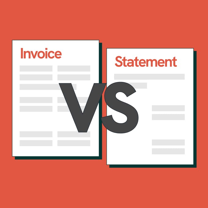 an illustration that displays a comparison between a statement and an invoice.
