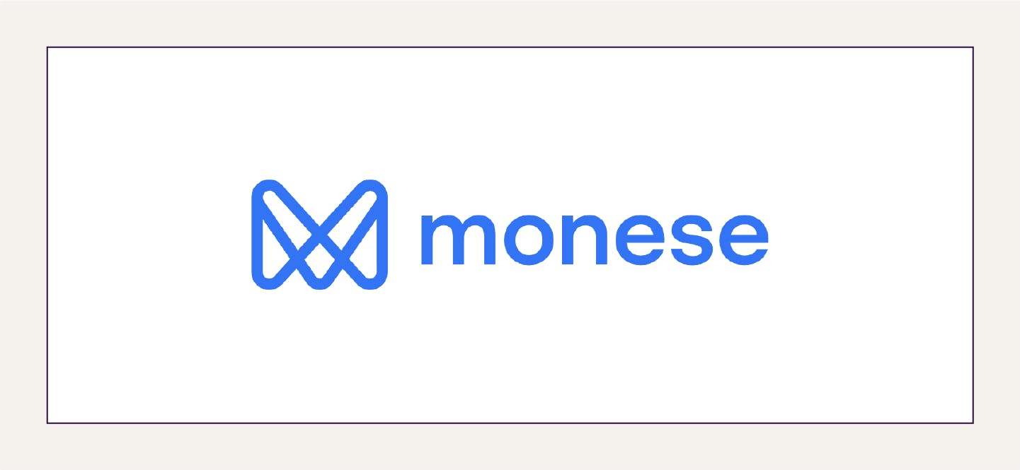 Monese logo on a white background.