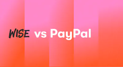 A background with a text titled "Wise vs PayPal"