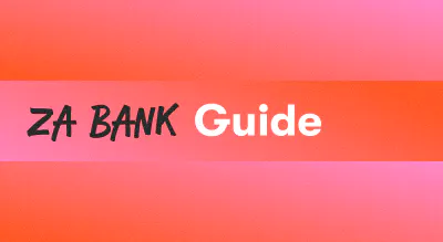 A background with a text titled "ZA Bank Guide"