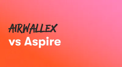 A background with a text titled "Airwallex vs Aspire"