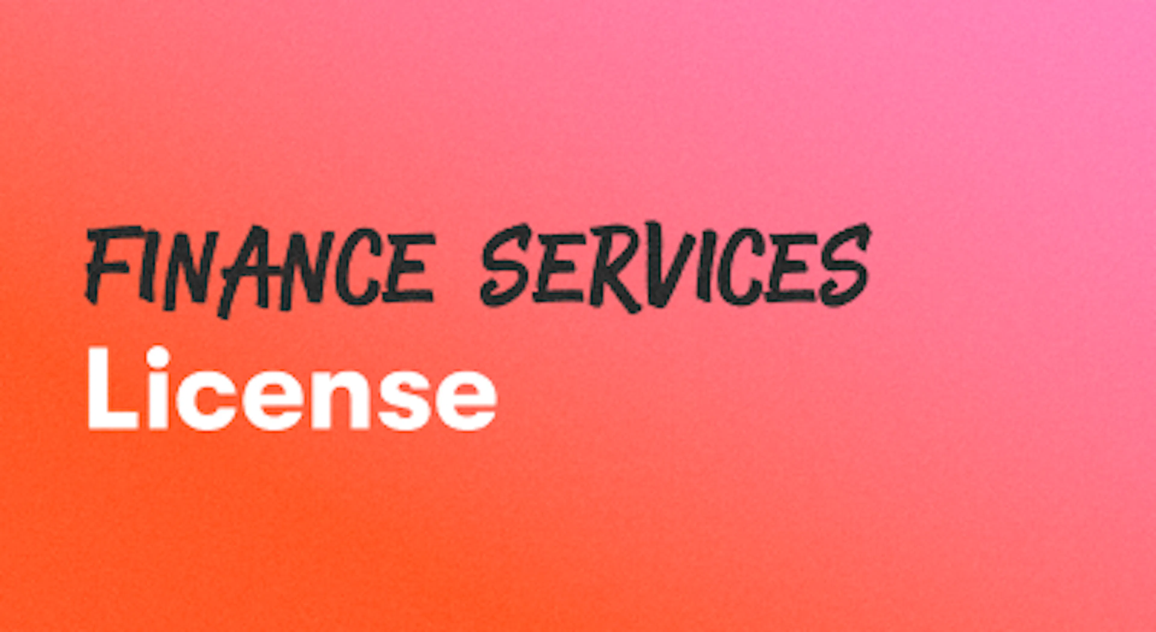 A background with a text titled "Finance Services License"