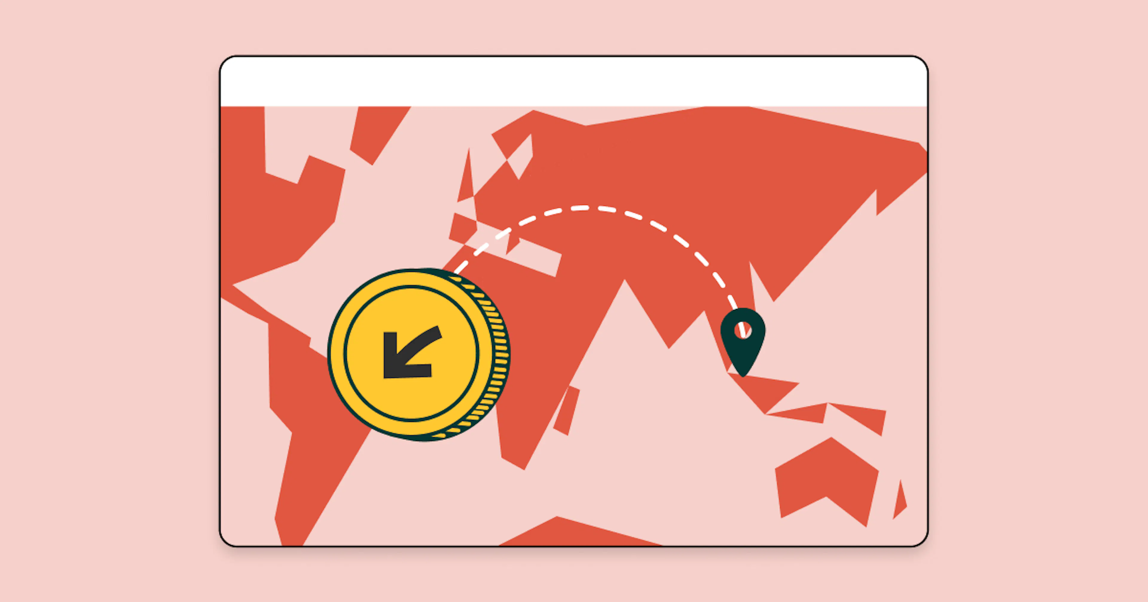 A graphic of a map with money going out of Singapore