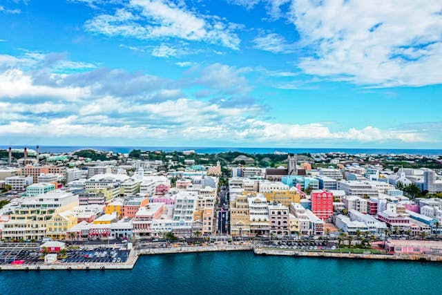 waterfront cityscape in Bermuda