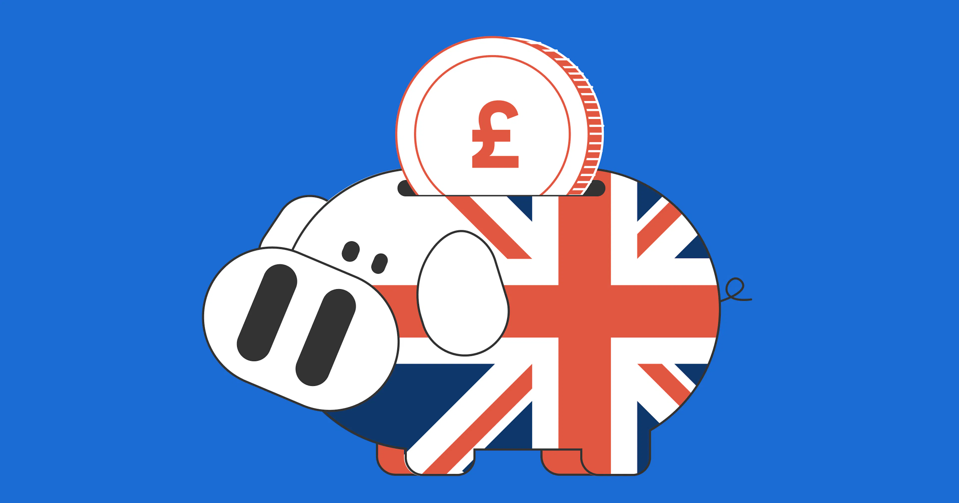 Illustration of a piggy bank representing UK bank accounts.