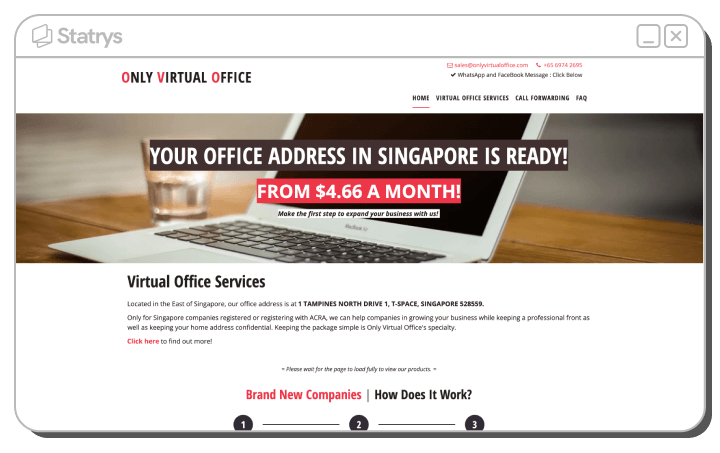 A screenshot of Only Virtual Office's screenshot