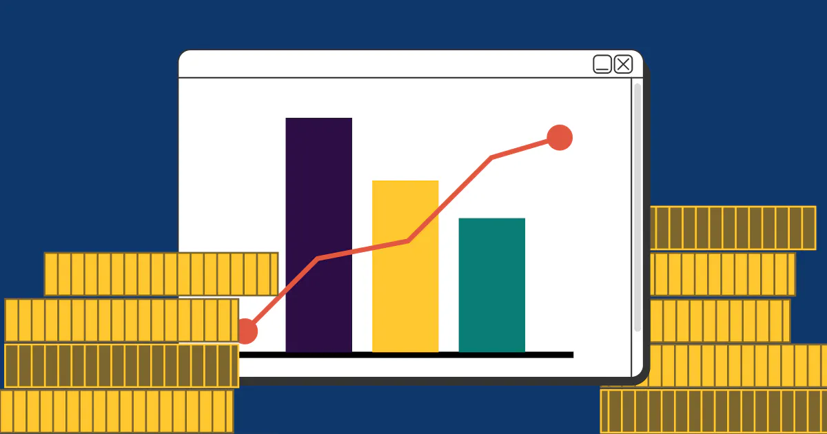 An illustration of a graph forecasting cash flow