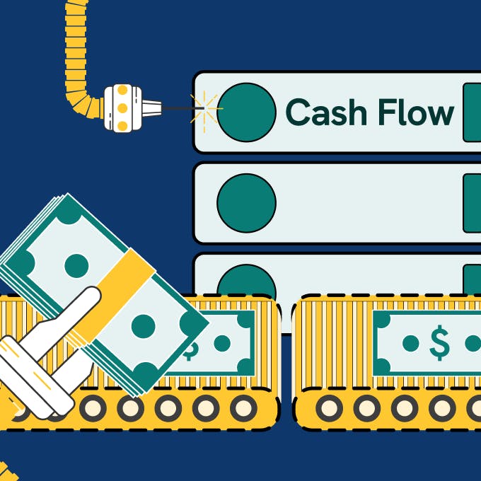 An illustration of a process of managing cash