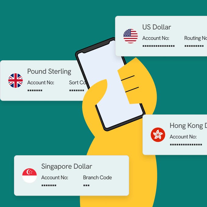 Online banking with local currency accounts