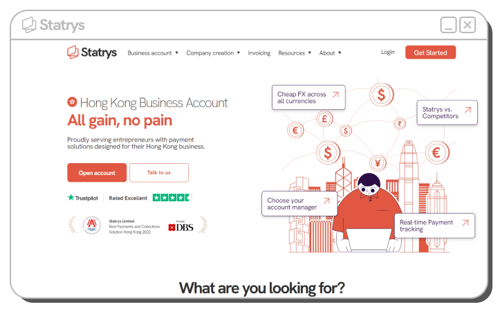 screenshot of statrys platform