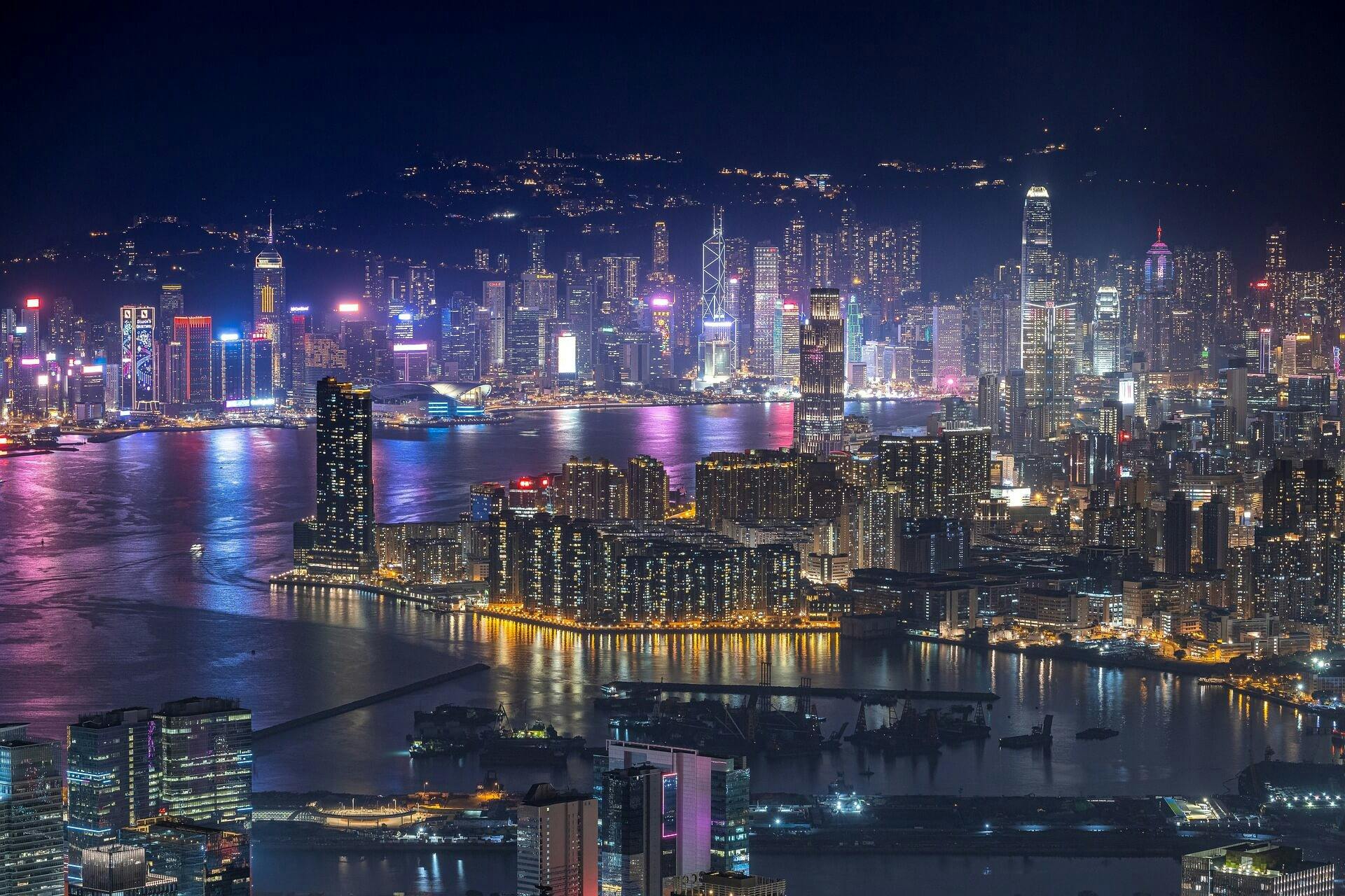 View of Hong Kong at night