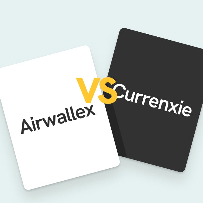 Two cards comparing Airwallex and Currenxie