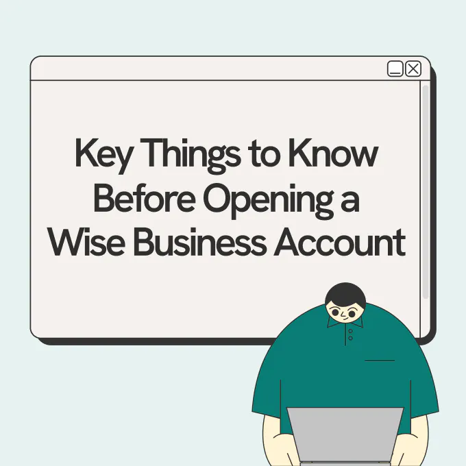 Graphic of a Statrys boy looking at the key things to know before opening a Wise business account on a screen