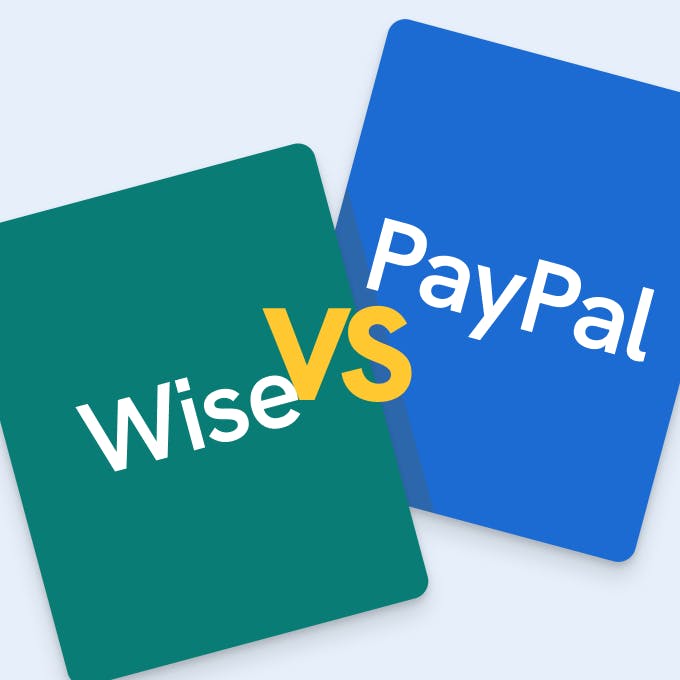 Cards of Wise and PayPal being compared to each other
