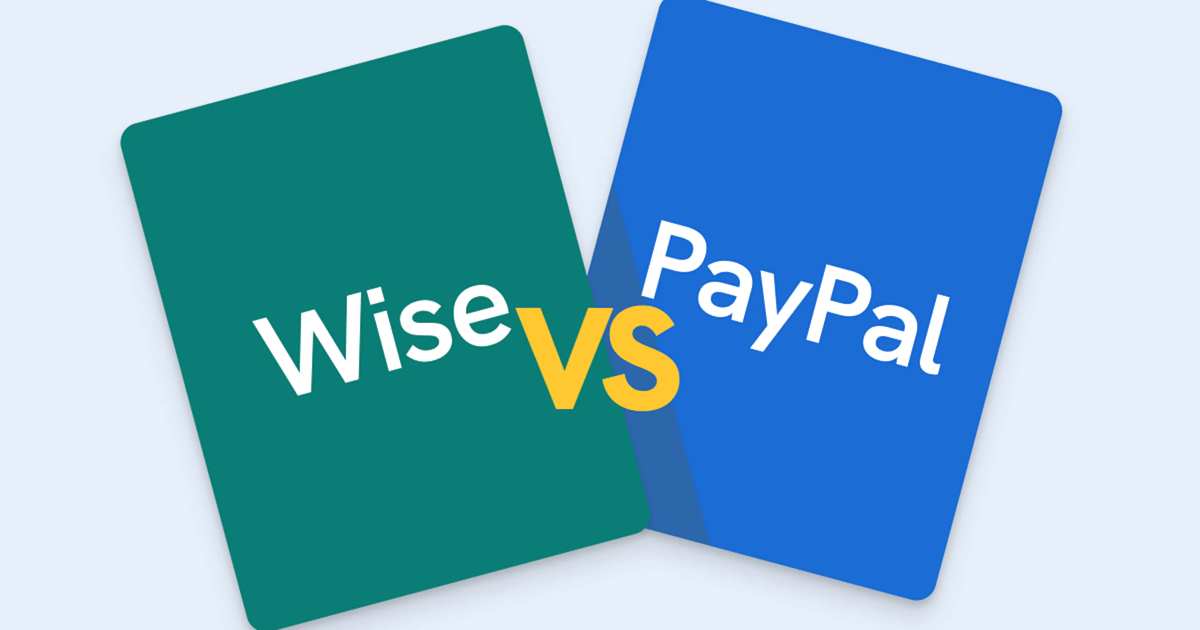 Cards of Wise and PayPal being compared to each other