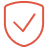 An icon of a shield with a checkmark