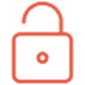 An icon of an unlocked padlock