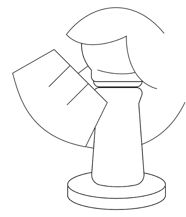 A graphic of a hand holding a stamp