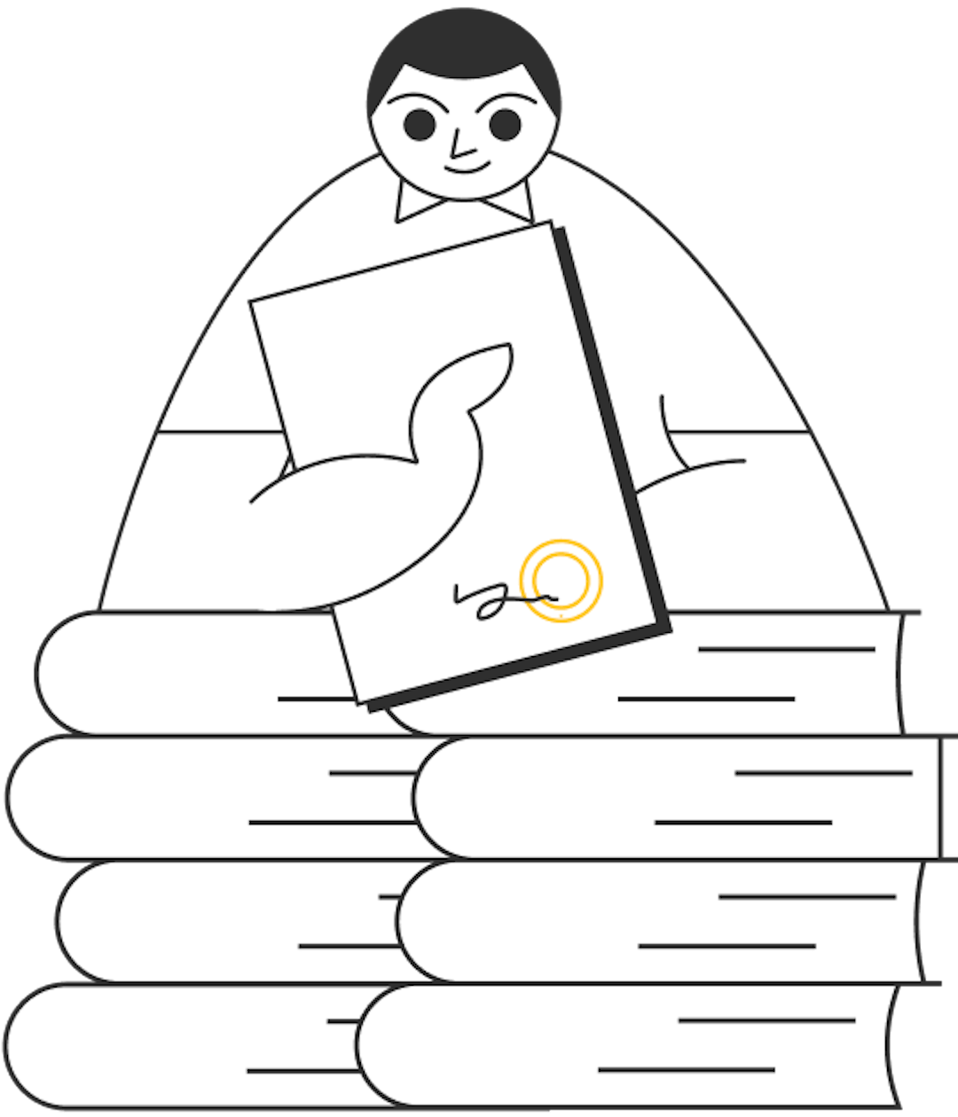 A graphic of the Statrys boy holding a certificate