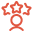 An icon of a person with 3 stars above his head