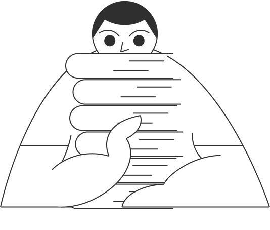 A graphic of a Statrys boy holding a pile of books