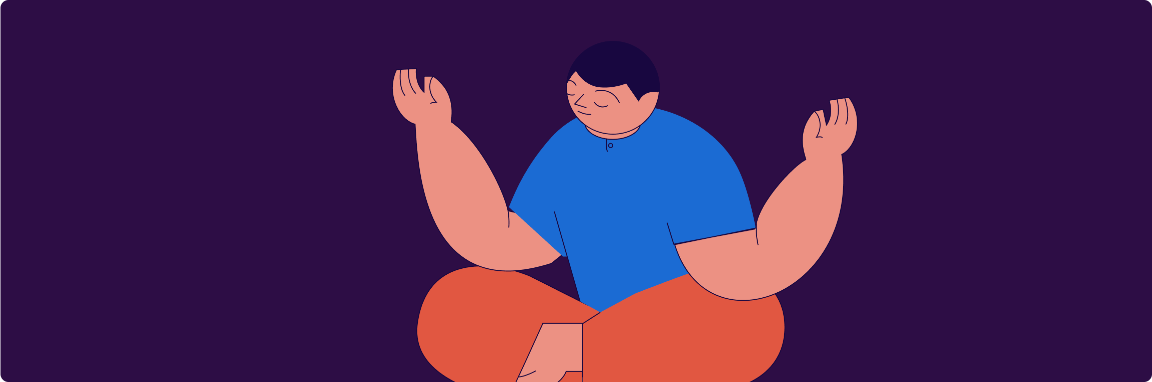 A graphic of the Statrys boy meditating