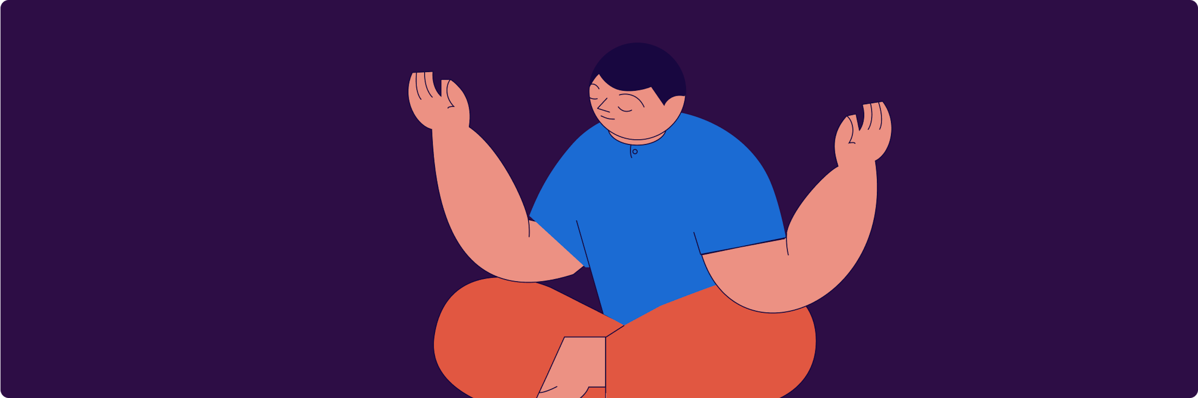 A graphic of the Statrys boy meditating